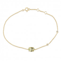 Bracelet or jaune 18 carats, quartz "lemon" et diamant
