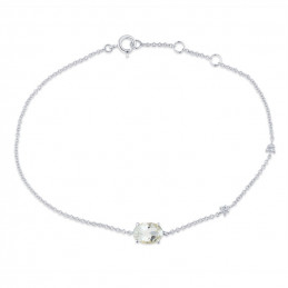 Bracelet or 18 carats, améthyste et diamant 0,020 carat