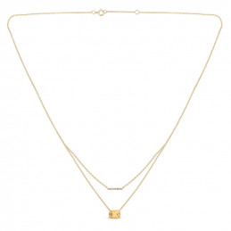 Chaine or 750/1000, citrine et diamant 0,030 carat