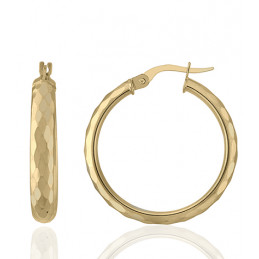 Créoles or jaune 18 carats martelée 25 mm