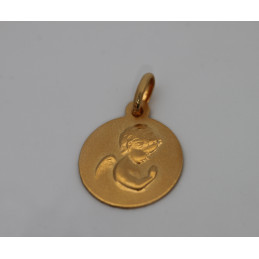 Médaille or jaune 18 carats "Ange en prière"