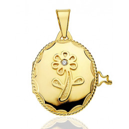Pendentif cassolette or 18 carats et zirconium