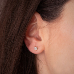 Boucles d'oreilles zirconium et or 18 carats