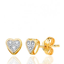 Boucles d'oreilles zirconium et or 18 carats