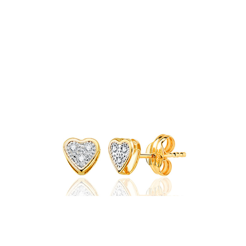 Boucles d'oreilles zirconium et or 18 carats