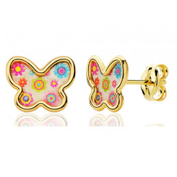Boucles d'oreilles or 18 carats "papillon"