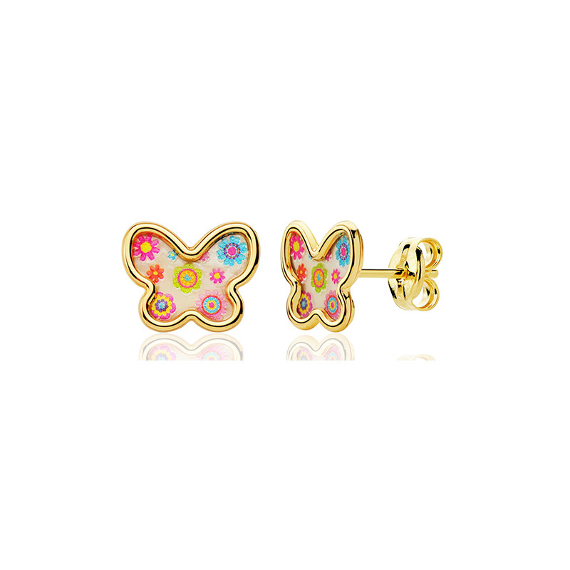 Boucles d'oreilles or 18 carats "papillon"