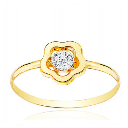 Bague or jaune 18 carats et zirconium
