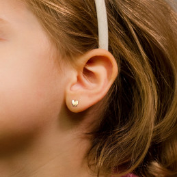 Boucles d'oreilles deux ors 18 carats "papillon" pour enfants