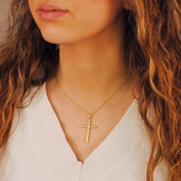 Pendentif croix or jaune 18 carats