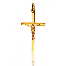 Pendentif Croix Or jaune Christ 11