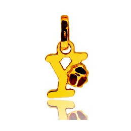 Pendentif or lettre alphabétique Y