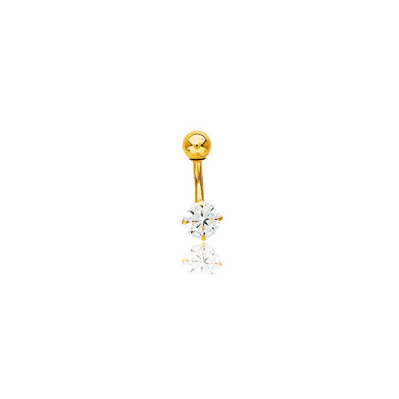 Piercing nombril or jaune et zirconia