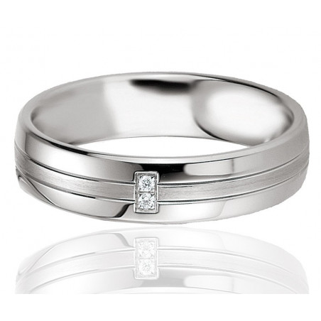 Bague Alliance Argent Massif 925 Avec Onyx Et Brillant - Taille 54 - Occasion Superbe état