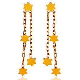 Boucles d'oreilles or pendants "étoiles"
