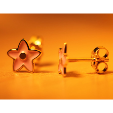 Boucles D'oreilles En Or 14 Carats Motif étoile - Clous D'oreilles En Or Jaune