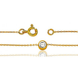 Bracelet femme or jaune et Oxyde de zirconium