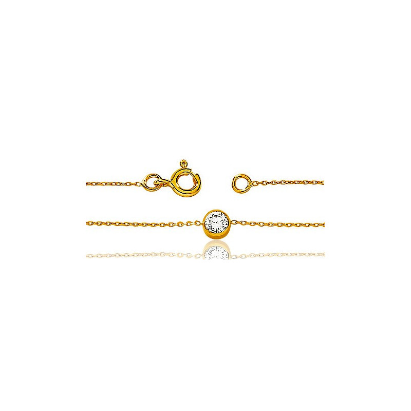 Bracelet femme or jaune et Oxyde de zirconium