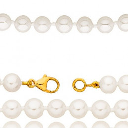 Parure collier femme perles de culture et bracelet or et perles de culture