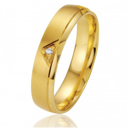 Bague Alliance or jaune et diamant Breuning "Solenne" pour femme