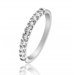 Alliance or blanc et diamants 0,40 carat "Odylle" pour femme