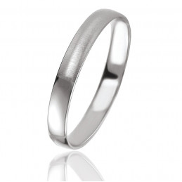 Bague Alliance or blanc Breuning "Diego" pour homme