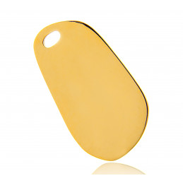 Pendentif "Galet carré" en or 18 carats à personnaliser et cordon de couleur