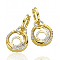 Boucles d'oreilles or jaune 18 carats et diamant 0,39 carat