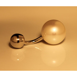 Piercing nombril or blanc 18 carats et perle de culture de Chine