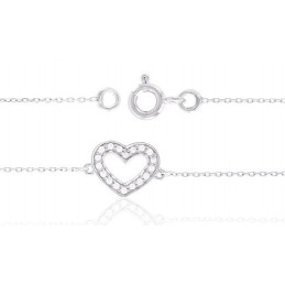 Bracelet en argent et zirconiums "coeur" pour femme