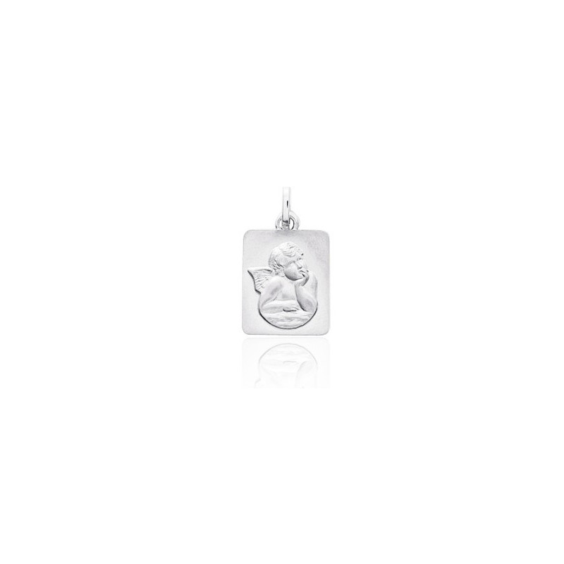 Medaille argent "Ange" rectangulaire