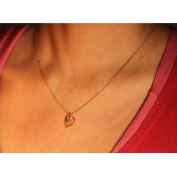 Chaine femme or jaune 18 carats et pendentif "coeur" diamant 0,02 carat