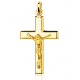 Pendentif Croix avec Christ en Or jaune 18 carats