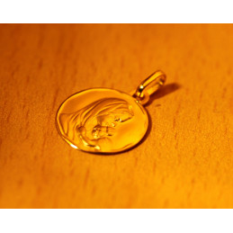 Medaille vierge or jaune 18 carats ronde