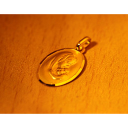 Medaille vierge or jaune ovale3