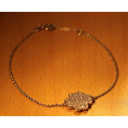 Bracelet en argent et zirconiums "trêfle" pour femme