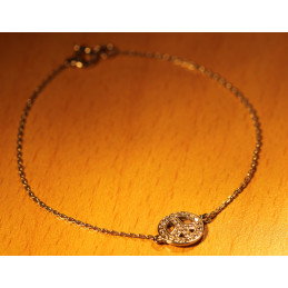 Bracelet en argent et zirconiums "peace and love" pour femme