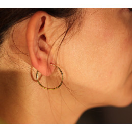 Boucles d'oreilles or jaune 18 carats créoles 25 mm