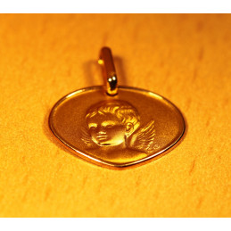 Medaille or jaune 18 carats "ange"