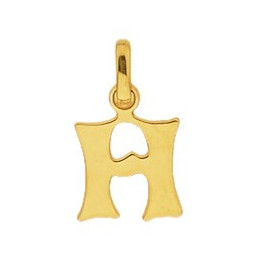 Pendentif or lettre alphabétique H-2
