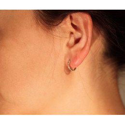 Boucles d'oreilles or jaune 18 carats et zirconiums