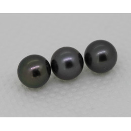 Lot de 3 perles de Tahiti ronde 8,8 mm