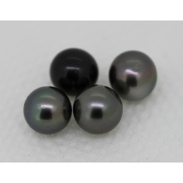 Lot de 4 perles de Tahiti ronde 8,7/ 8,9 / 9 et 9 mm