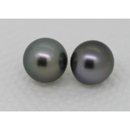 Lot de 2 perles de Tahiti ronde 10 mm
