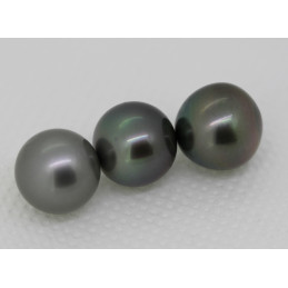 Lot de 3 perles de Tahiti rondes 15 mm