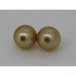 Lot de 2 perles d'Australie rondes 9,7 mm