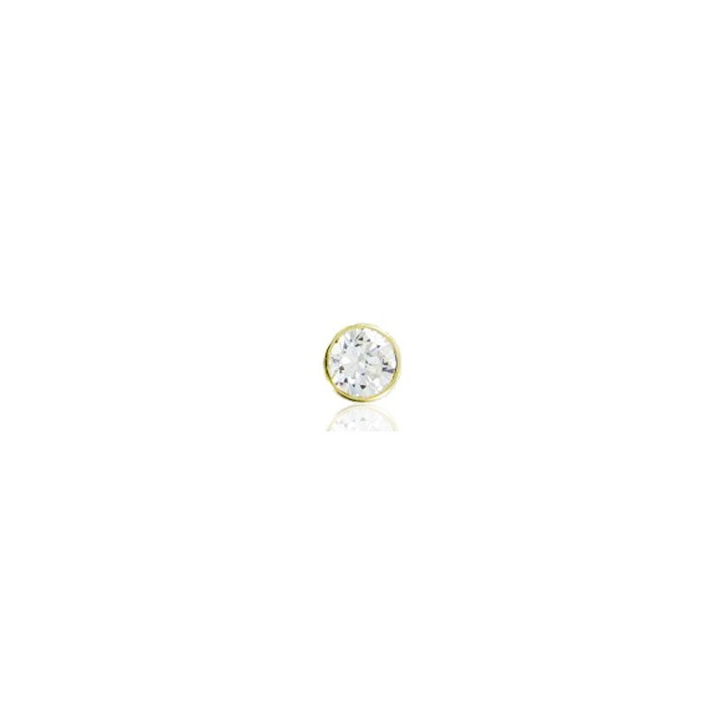 Piercing langue or 18 carats "Boule" et diamant 0,21 carat serti clos