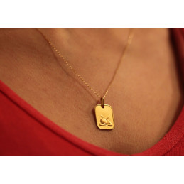 Medaille or jaune 18 carats "ange" rectangulaire