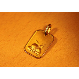 Medaille or jaune 18 carats "ange" rectangulaire