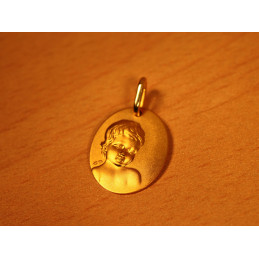 Medaille or jaune 18 carats "ange" ovale